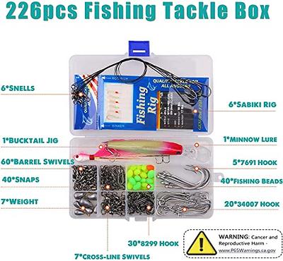 226pcs Saltwater Fishing Tackle Kit with Tackle Box - Saltwater