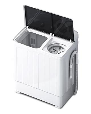 JupiterForce Portable Clothes Washing Machines with Drain Pipe, Mini  Compact Twin Tub Spin Dryer Laundry Machine for Bathroom, Dorms,  Apartments, Blue