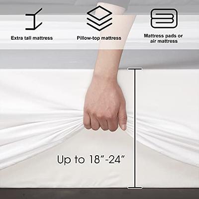 100% Bamboo Sheets Deep Pocket Silky Soft Breathable No Sweat Cooling Sheets  for Hot Sleepers, Extra Deep Pocket Sheets Fits 18-24 Thick Mattress  Hotel Luxury Bed Sheets Set