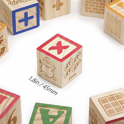 SainSmart Jr. Wooden ABC Blocks 40PCS Stacking Blocks Baby