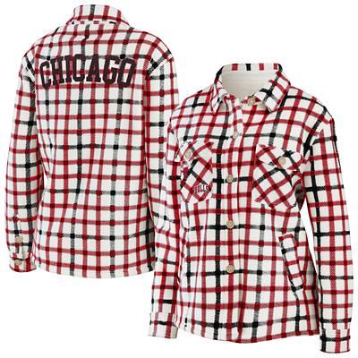 WEAR by Erin Andrews Women's Navy Chicago Bears Button-Up Plaid Long Sleeve  Shirt