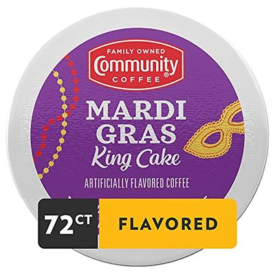 Community Coffee Mardi Gras King Cake Flavored 72 Count Coffee