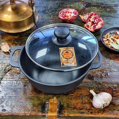 Cast Iron Brazier Pot Pan with Glass Lid - Yahoo Shopping