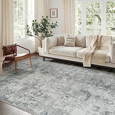 Gray & White Floral Washable Area Rug, 5x7, Sold by at Home