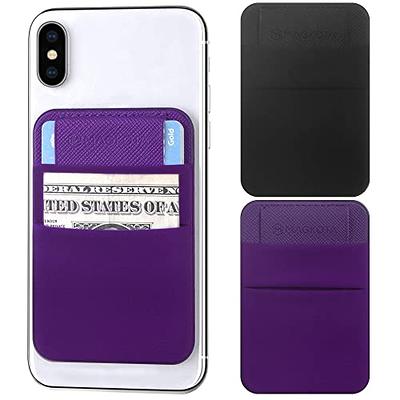  Senose Phone Card Holder, Phone Wallet Stick On Double Pocket  for Back of Phone Silicone Credit Card, Business Card & Id Compatible for  iPhone Samsung Galaxy Any Smartphone Pack of 6 