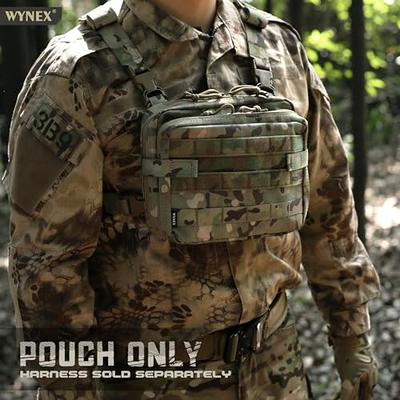  WYNEX Tactical Large Admin Pouch of Double Layer Design, Molle  EDC EMT Utility Pouch with Map Sleeve Modular Tool Pouch Large Capacity  Flag Patch Included-9.5 inch L * 7.5 inch