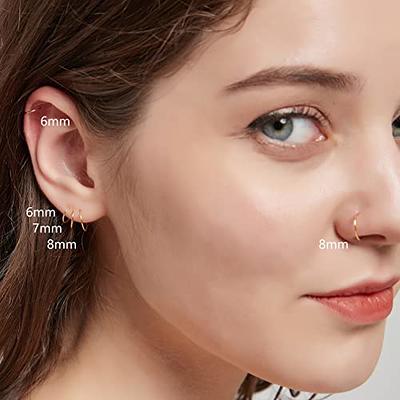 6mm Cartilage Small Sterling Silver Hoop Earrings for Women