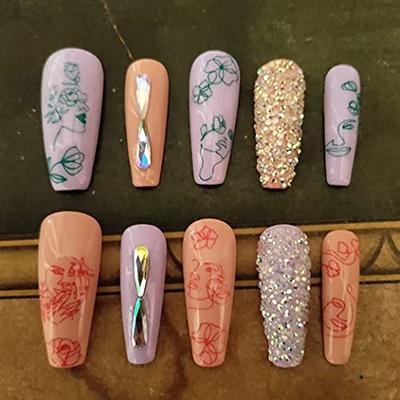  8 Sheets French Line Nails Art Stamping Plate