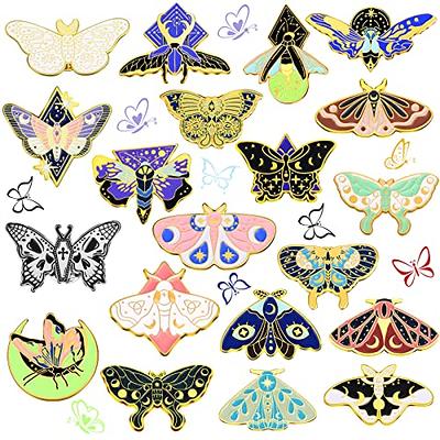 MTLEE 20 Pieces Butterfly Pins Set Moth Pins Cute Christmas