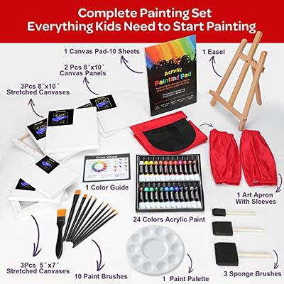 Paint Set,85 Piece Deluxe Wooden Art Set Crafts Drawing Painting Kit with Easel and 2 Drawing Pads, Creative Gift Box for Teens Adults Artist