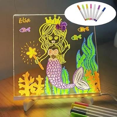 CAPOT Acrylic Dry Erase Board with Light 11.8 X 7.9” Light up Dry Erase  Board with Stand as a Glow Memo LED Letter Message Board Note Glass Led  Board