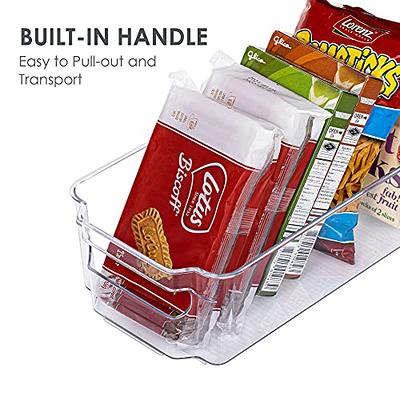 Vtopmart Clear Plastic Pantry Organizer Bins, 6 PCS Food Storage Bins with  Handle for Refrigerator, Fridge, Cabinet, Kitchen, Countertops, Cupboard,  Freezer Organization and Storage, BPA Free, Medium