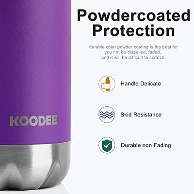 koodee 12 oz Water Bottle Stainless Steel Vacuum Insulated Wide