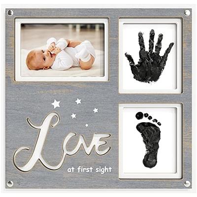 Beautiful Baby Clay Handprint Footprint Kit Newborn Inkpad W/ Wood