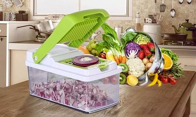 iMounTEK Multifunctional Vegetable Chopper and Slicer, Vegetable Chopper,  Onion Chopper, with 3 Blades for Cutting Tomato Potato