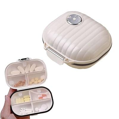  1Pack Travel Pill Organizer, 8 Compartments Portable Pill Case, Small  Pill Box for Pocket Purse Portable Medicine Vitamin Container Beige :  Health & Household