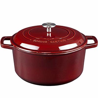 Lodge Cast Iron 7.5 Qt Red Dutch Oven in Red