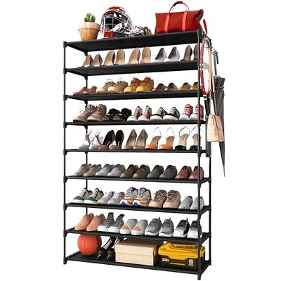 Kitsure 9-Tier Tall Shoe Rack for Closet - Shoe Organizer with Hook Rack,  Large-Capacity of 36-45 Pairs, Metal Space-Saving Shoe Shelf for Entryway,  Closet, Garage, Bedroom, Cloakroom，Black - Yahoo Shopping