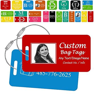 Custom Luggage Tag Personalized Engraved Acrylic Luggage Tags for Suitcases  Laser Etched Travel Bag Name Tags for Luggage with Wire Loop,2x2 - Yahoo  Shopping