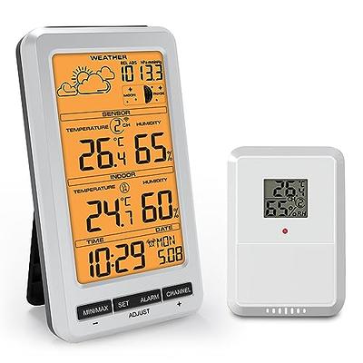 Weather Station Clock Indoor Outdoor Temperature Humidity Meter