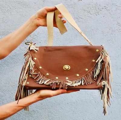 Western Cowgirl Leather Cowhide Fringe Purse - Etsy
