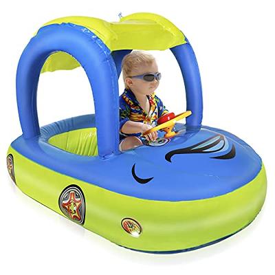 Baby Pool Float with UPF 50+ Canopy,Car Shaped Babies Swim Float Boat for  Toddler Infant Swim Ring Pool Spring Floaties Summer Beach Outdoor Play -  Yahoo Shopping