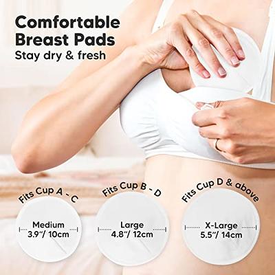 Organic Bamboo Viscose Nursing Breast Pads - 14 Washable Breastfeeding  Pads, Wash Bag, Reusable Breast Pads for Breastfeeding (Pastel Touch, L  4.8)