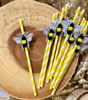 Bee theme Baby Shower, Sunflower Baby Shower, Party Straws, Bee Birthd