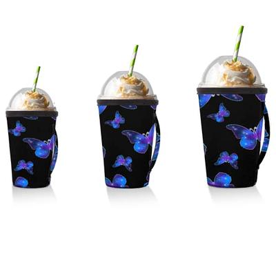 Abstract Art Animal Butterfly Reusable Iced Coffee Cup Sleeve with