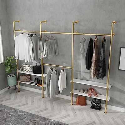 LANJIN Industrial Pipe Clothing Rack,Clothes Rack for Wardrobe