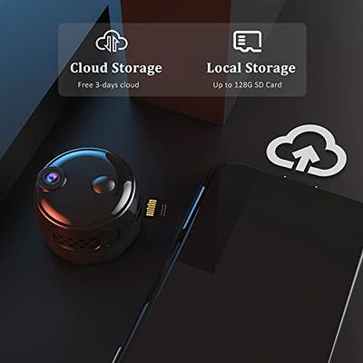 Mini Spy Camera Hidden WiFi 4K Wireless Indoor Small Nanny IP Cam Home  Security Secret Tiny Surveillance Cameras with Phone App Night Vision AI  Human Detection 100 Days Standby Battery Life
