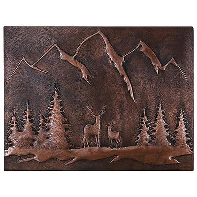 Rising Sun Behind the Mountains Nature Scene Copper Wall Art, Nature Copper  Kitchen Backsplash Tile Mural 