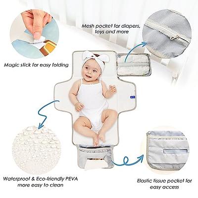 Momcozy Portable Diaper Changing Pad, 2-in-1 Wipes Pocket, Also