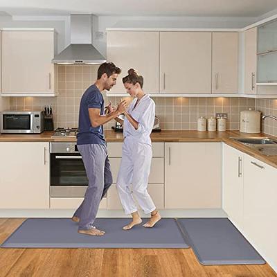 WEZVIX Cushioned Kitchen Mat 2 PCS, Anti Fatigue Kitchen Rugs, Heavy Duty  Kitchen Rugs and Mats Non-Skid, Ergonomic Comfort Foam Kitchen Floor Mat  for