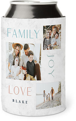 Can Coolers: Marble Family Joy Love Can Cooler, Can Cooler, White