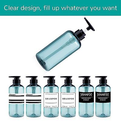 Shower Bottles Refillable, 3pcs 16.9oz Empty Bathroom Shampoo Bottle, 500ml  Large Conditioner Body Wash Bottle with Pump, Plastic Soap Lotion Pump