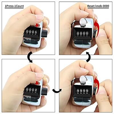 12 Pcs Hand Tally Counter 4-Digit Lap Counter Clicker, Manual Mechanical  Handheld Pitch Click Counter with Finger Ring for School Golf & Knitting  Row