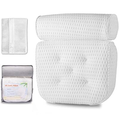 AmazeFan Luxury Bath Pillow, Ergonomic Bathtub Spa Pillow with 4D Air Mesh Technology and 6 Suction Cups, Helps Support Head, Back, Shoulder and Neck, Fits Al