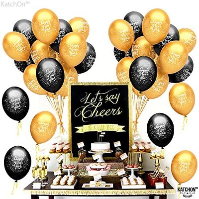 The Shopper's Guide to New Year's Eve Decor Ideas  50th birthday party, Black  gold party, Black and gold balloons