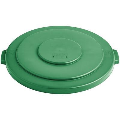 Lavex 20 Gallon Green Round Commercial Trash Can and Lid