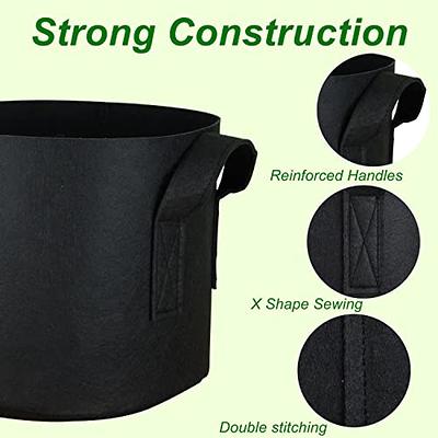 12 Pack Grow Bags, 3 Gallon Thick Fabric Pots for Plants, Sturdy Handles &  Reinforced Stitching, Labels Included, Black