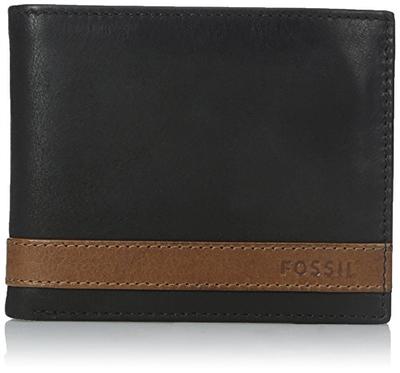 Fossil Ward Men’s RFID Blocking Flip ID Bifold Wallet Genuine Leather  Billfold