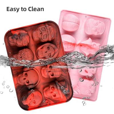 Gummy Skull Candy Molds,3-Pack 40 Cavity Silicone Skull Molds with 2  Droppers for Gummy,Candy,Jelly,Chocolate,Wax Melt,Dog Treats,Ice Cube