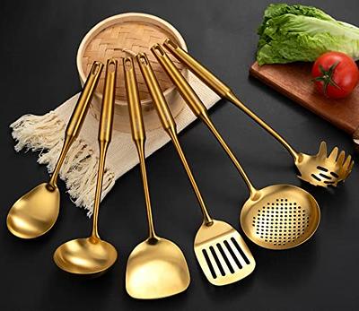 Stainless Steel Cooking Utensils Set,2 PC Gold Kitchen Utensils Set 