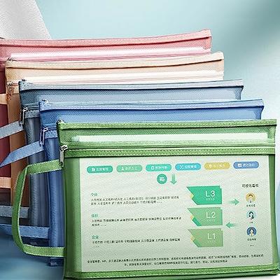 A3 Plastic Mesh Zipper File Bags Waterproof Tear-Resistant Document File  Folders Zipper Documents Pouch Document Organizer