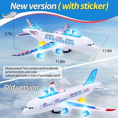 Kids Airplane Toy Bump Go Airplane Toy with Lights Sounds Play