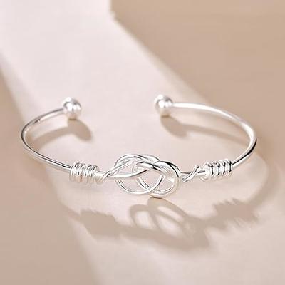 Abiotp Sterling Silver Bangle Bracelets for Women 925 silver Cuff Bracelet  Adjustable Jewelry Fashion Simple Open Bangles Cuff Jewelry for Women Mom  Wife Mothers Day Valentine Gift (Bracelet - C6) - Yahoo Shopping