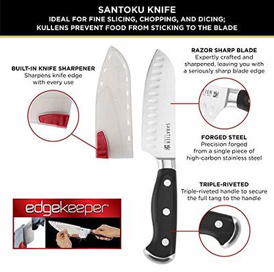 XYJ Professional Chef Knife Set Stainless Steel Kitchen Scissors Sharpener  Rod Carry Bag Tools Laser Etched Sharp Blade Cleaver Santoku Knife For  Cooking Cutter - Yahoo Shopping