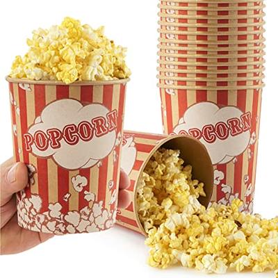 Popcorn Party Plastic Cups With Paper Straws and Lids Movie 