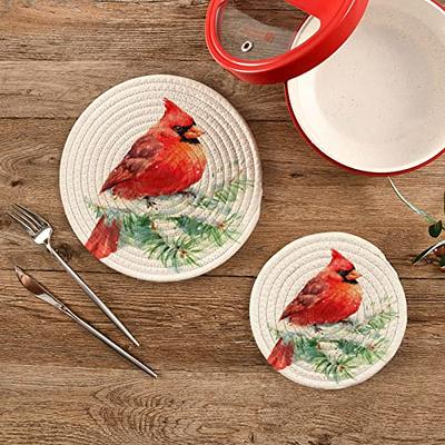 ALAZA Watercolor Red Bird Winter Pot Holders Trivets Set 2 Pcs Trivets  Cotton Potholders Coasters Heat Resistant Round Hot Pads Hot Mats for Cooking  Kitchen Cooking and Baking - Yahoo Shopping